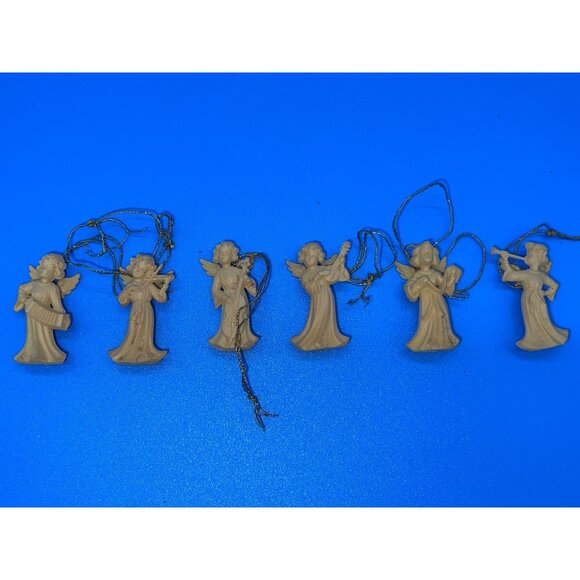 Vintage German Musical Angel Ornaments Set Of 6 Figurines Christmas Decoration - Picture 5 of 8